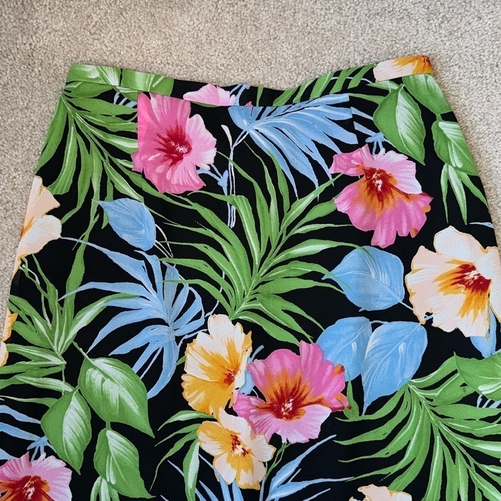 Vintage Emma James Tropical A-Line Skirt Hawaiian Lightweight 90s Size 8 - Picture 2 of 6